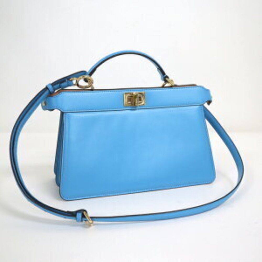Fendi Peekaboo Isee East West Handbag Leather Blue